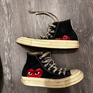 Converse Black and Red High-Top Sneakers